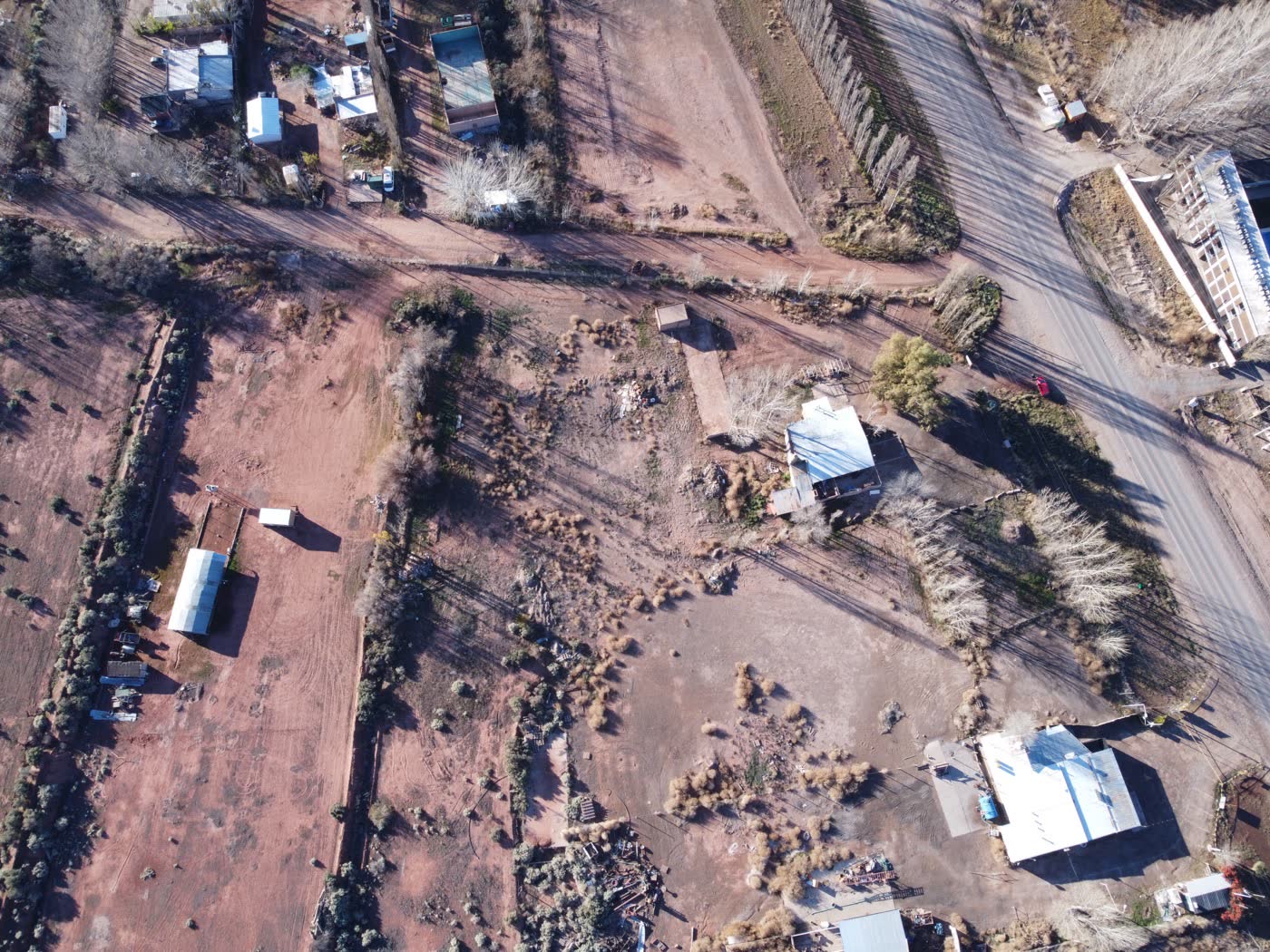 Vista aérea cenital de la fracción y su entorno